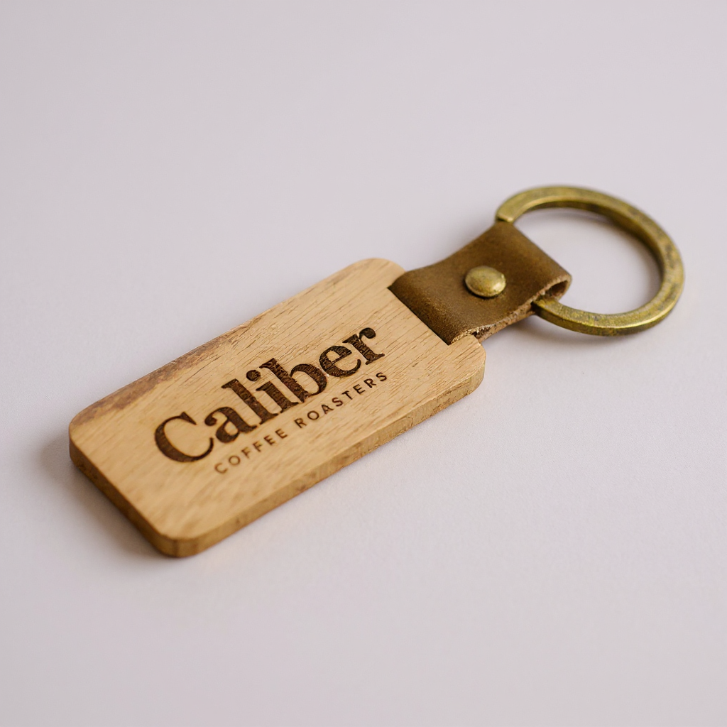 [84058] Caliber Engraved Wooden Keychain