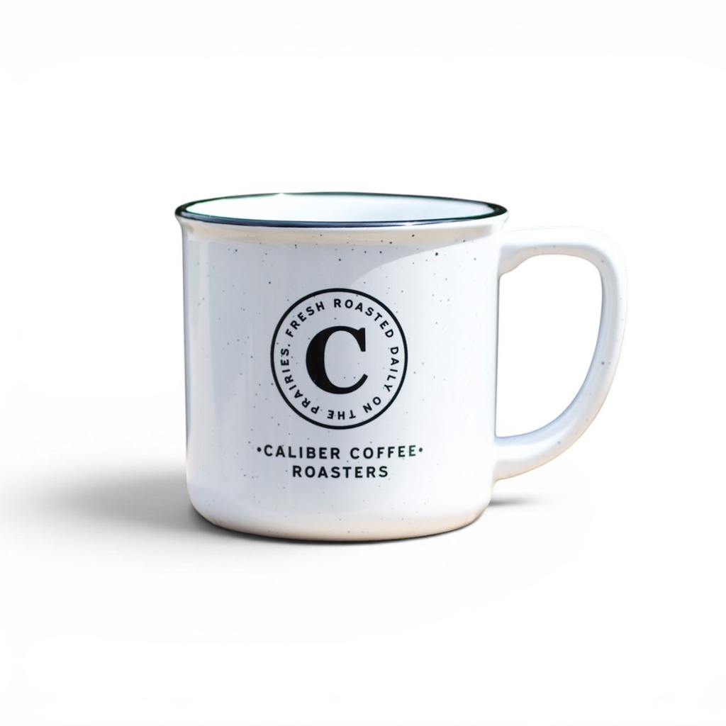 [84065] Caliber Speckled White Camp Mug 11 oz